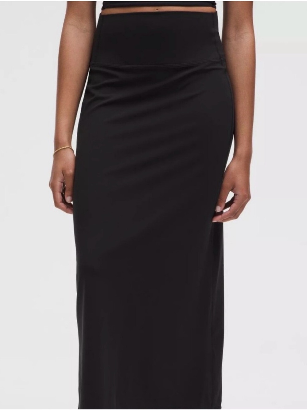 Lululemon Nulu Slim-Fit High-Rise Maxi Skirt Black Size XL (LW8AOGS) Back Vent